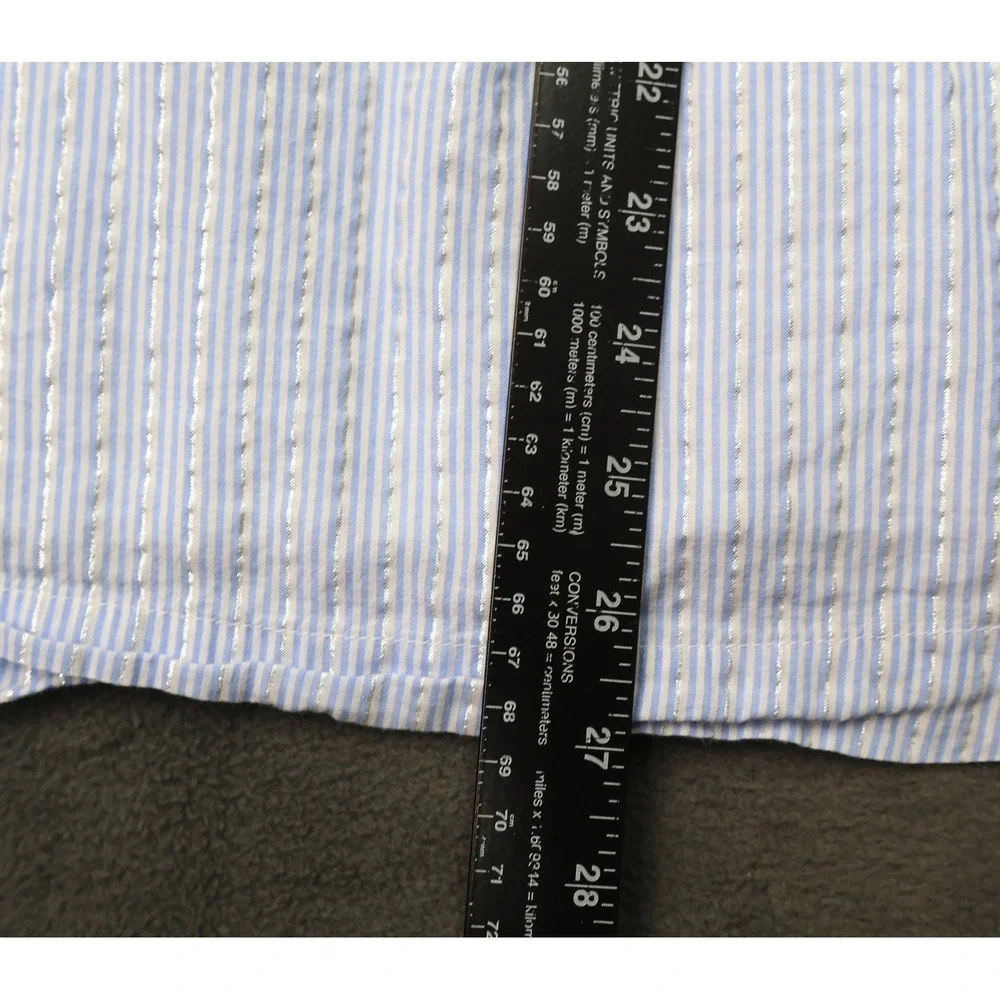 Tommy Hilfiger Striped Dress Kids 8 Blue Seersucker Metallic Sleeveless